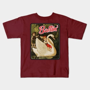 Ballin' On A Vintage Swan Kids T-Shirt